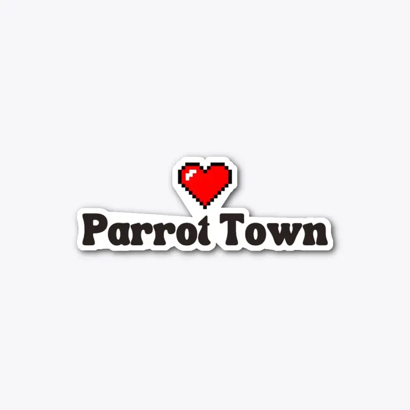 Parrot Town Pixel Heart Big Sticker